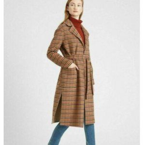 NEW BANANA REPUBLIC PLAID REVERSIBLE COAT XXL CAMEL WRAP WINTER